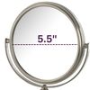 Model's Choice Two-Sided Tabletop Makeup Mirror - Makeup Mirror with 5X Magnification & Swivel Design - Portable 5.5-Inch Diameter Mirror in Nickel Finish - Model MC105N