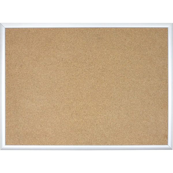 U Brands Cork Bulletin Board, 23"x17", Silver Aluminum Frame, Industrial Grade Pinning Surface