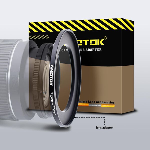 72mm Objektiv auf 77mm Kameraobjektiv-Adapter,72mm auf 77mm Filter-Step-Up-Ring-Adapterring,kompatibel mit allen 77mm Filter-Zubehör.Hergestellt aus CNC-gefrästem(72-77mm)