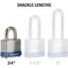 Master Lock 3TLF Keyed Padlock, Silver, 1-1/2" Shackle