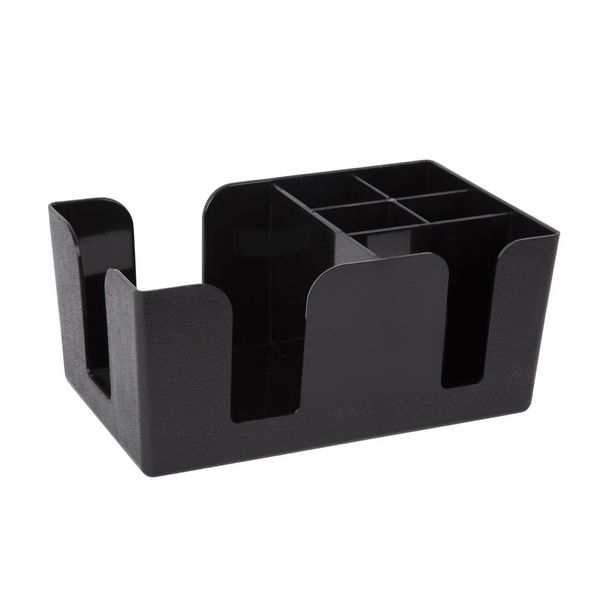 Olympia Kristallon Plastic Bar Caddy, Black, Bar Storage, Bar Organiser, Napkin Straw Holder, Size: 240(W) x 150(D)mm, Commercial Bar Restaurant Pub Nightclub Hotel and Home Use | F980