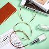 3 Pieces Skinny Plastic Headbands with Teeth Soft Headbands Plain DIY Hairbands Thin Headbands Headwears for Women Men Girls (Gradient Brown Pattern, Transparent Brown Pattern)