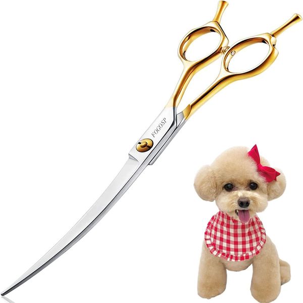 Curved Dog Grooming Scissors Professional 7 Grooming Shears for Dogs Pet Rig