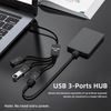 cablecc USB 2.0 to 3 Port Hub Cable Bus Power External Interface Adapter Multi-Port USB Splitter for Laptop Desktop Mouse Disk