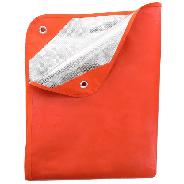 UST 20-PGR0010-08 Survival Blanket/Tarp 2.0 with Windproof and Waterproof Material for Emergency, Camping, Hiking and Outdoors, Orange