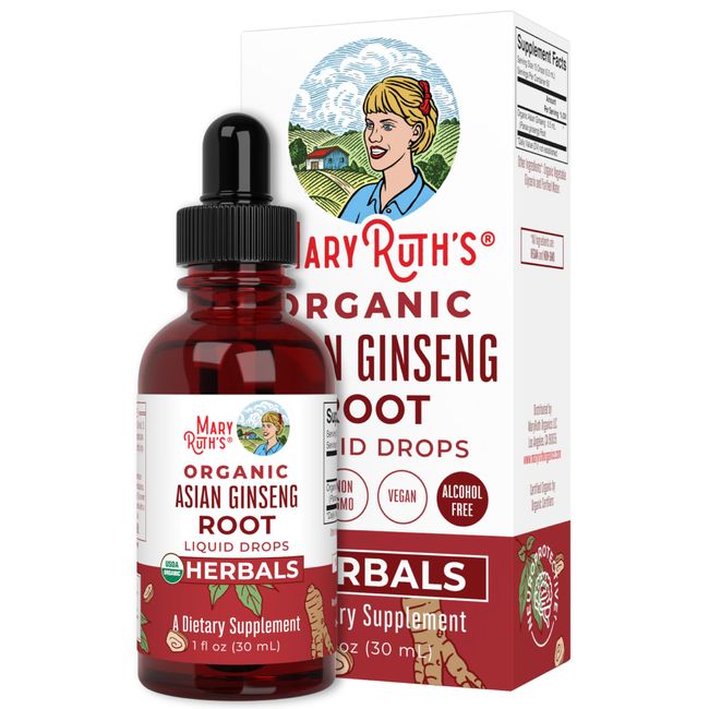 MaryRuth Organics Herbal Supplement Drop, Antioxidant, Boost Energy, Pack of 1, Ginseng Root for Vitality, Supports Focus and Endurance, Vegan, Non-GMO, Gluten Free, 1 Fluid Ounces