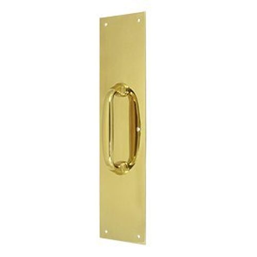 3.5 x 15 in. Push Plate with 5.5 in. Handle, Bright