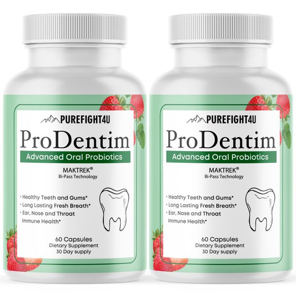 ProDentim Advanced Oral Probiotic Healthy Teeth Supplement Capsules - 2 Bottles