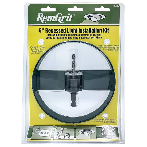 E0101682 6-3/8” Clamshelled Remgrit Carbide Grit Recessed Light Installation Kit