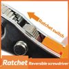 Ratcheting Right Angle Screwdriver Hex Drive 90 Degree Offset + 10pc Bits Set BC