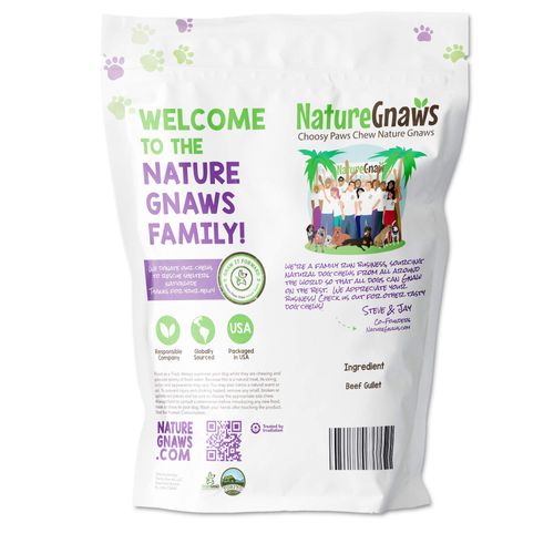 Nature Gnaws - Beef Jerky Chews for Small Dogs - Premium Natural Beef Gullet Sticks - Simple Single Ingredient Tasty Dog Chew Treats - Rawhide Free - 4-5 Inch