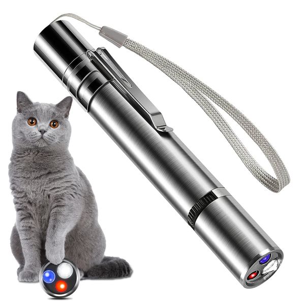 TEFIRE Laser Pointer Cat Toys with Torch and Money DetectorBuilt-inBattery USB Charging 7 Modes to Choose from for Teasing and Interacting with Your Pet