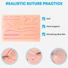 20 Pcs Suture Kit with Scissors Needles and Thread Silicon Pad Student Training