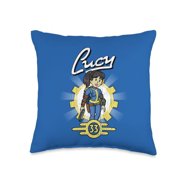 Fallout - Lucy Vault Boy Throw Pillow