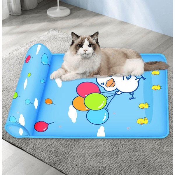 Cool Breeze Pet Comfort Mat: Breathable Cooling Pad With Pillow For Dogs And Cats - Blue / 40X60Cm