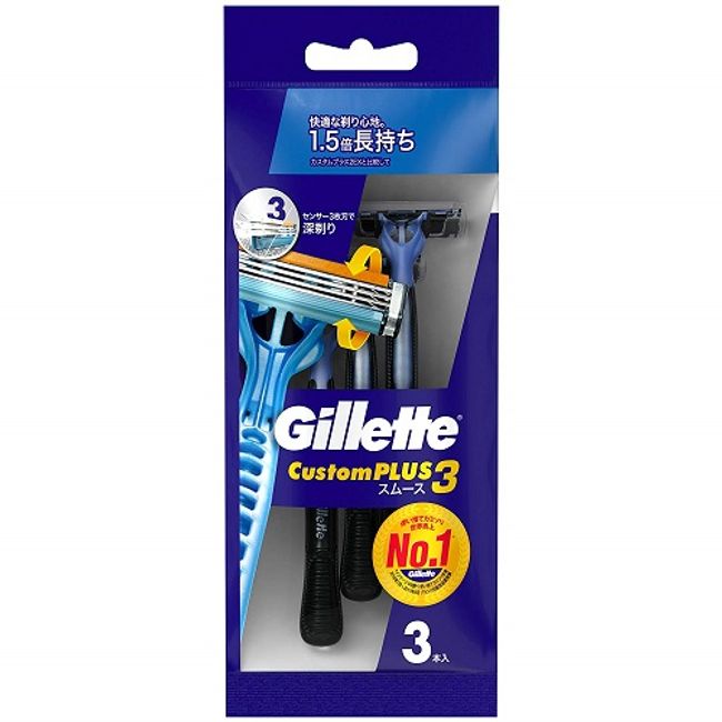 Gillette Custom Plus 3 Smooth [3 pieces] (P&amp;G) [MEN&#39;S] [Shaving]