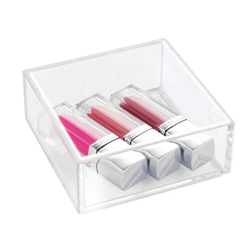 iDesign Decorative Countertop Vanity Tray Organizer for Bathroom, Bedroom, Closet, Entryway The Clarity Collection –, Extra Small, Clear