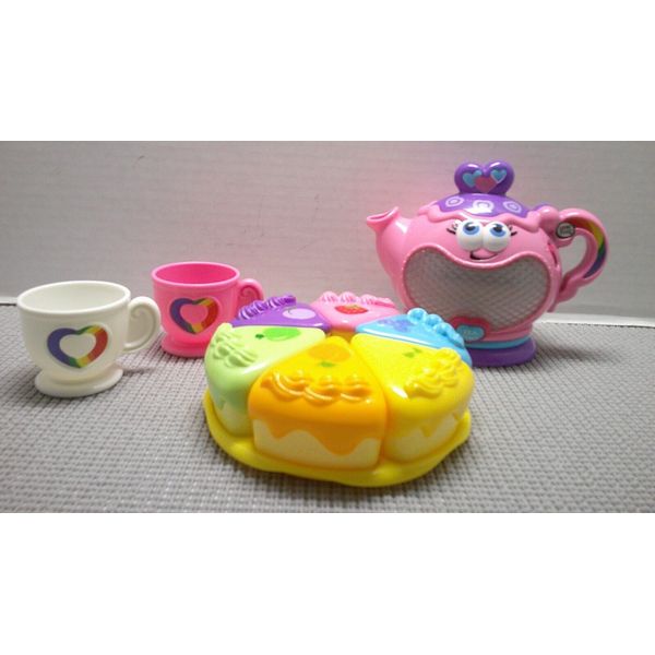 Leapfrog Musical Rainbow Tea Party Set Kettle Teapot Cups Cake