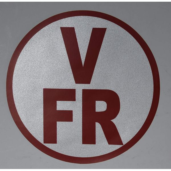 V-FR Floor Truss Circular Sign (White,Reflective Sticker,6X6)