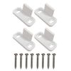 DOITOOL White Barn Door 2 Sets Sliding Barn Door Floor Guide Wall Mounted Hardware for Flush Bottom Adjustable Stay Rollers Barn Door Rollers