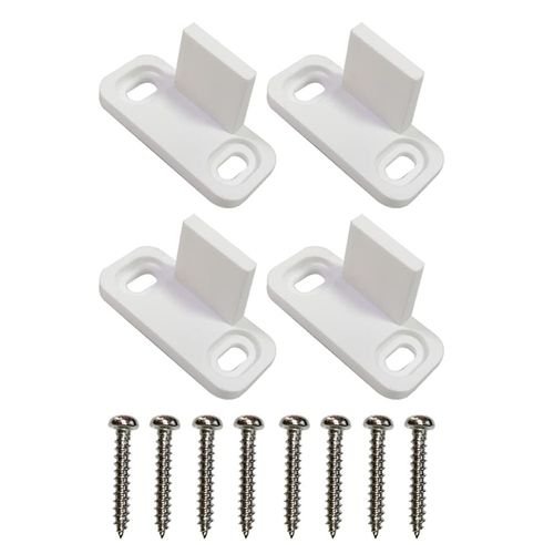 DOITOOL White Barn Door 2 Sets Sliding Barn Door Floor Guide Wall Mounted Hardware for Flush Bottom Adjustable Stay Rollers Barn Door Rollers