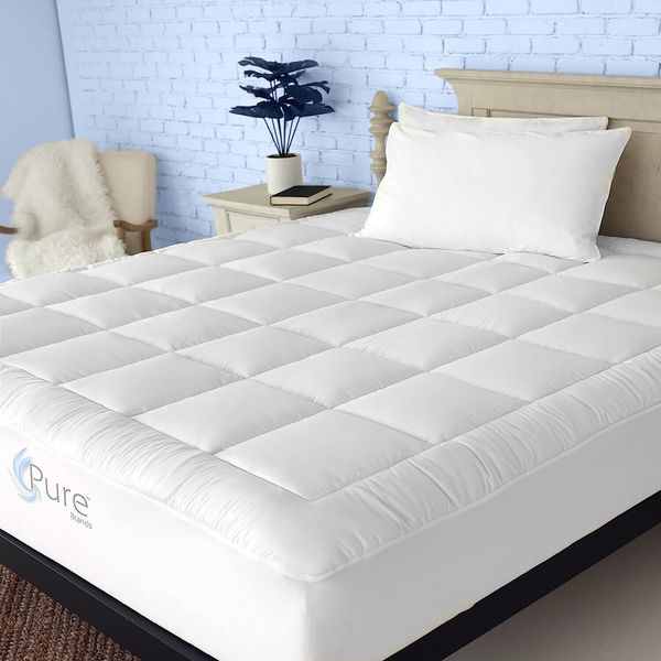 Pure Brands Full Mattress Topper & Mattress Pad Protector Quality Plush 18" Deep