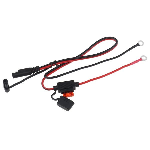 Create idea 1x SAE to O-ring Terminal Wire Harness with Fuse Box Cable 16AWG Quick Connect/Disconnect for External Equipment of Vehicles 0.6m,15A