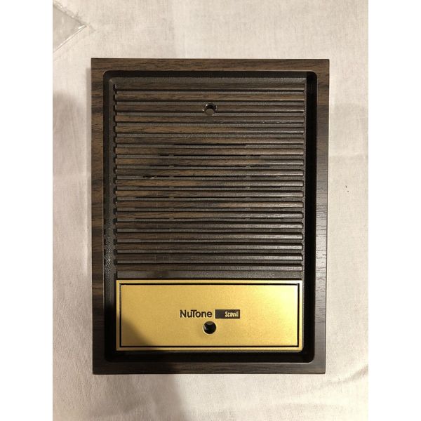 NuTone IS-65 Radio Intercom Built-in Door Speaker Walnut & Gold Finish