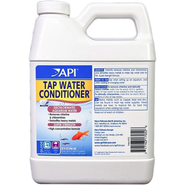 API Tap Water Conditioner 32 Ounce Multi Colored Aquarium Water Treatment