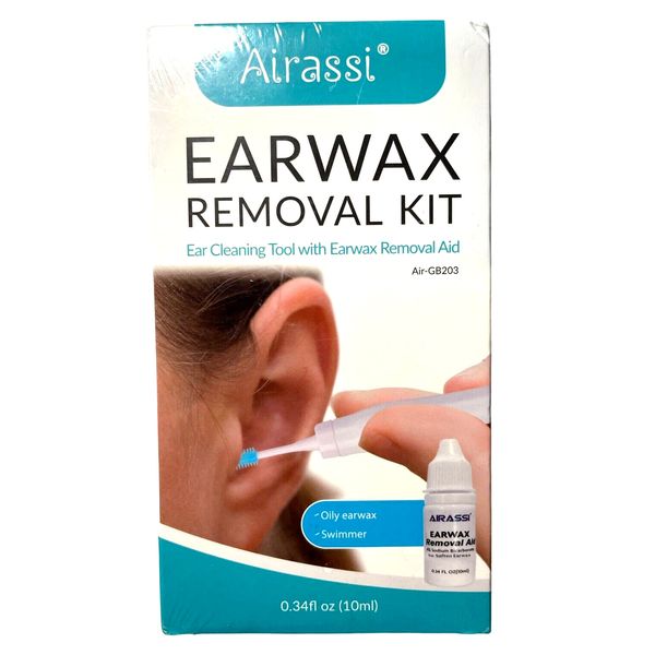 Airassi Earwax Removal Kit, Ear Cleaning Tool With Earwax Removal Aid, .34 fl oz