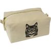 'Cat Wearing Glasses' Canvas Wash Bag/Makeup Case (CS00044136)