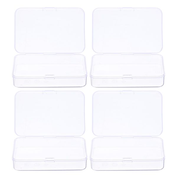 sourcing map 4pcs Component Storage Box 3.35" PP Electronic Organizer Box with Cover Hardware Containers Tools Boxes for Small Accessories