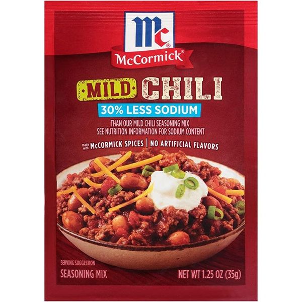 McCormick Original Chili Seasoning Mix 35.4g 1.25 ounces, 1.25 Ounce..., Mild Less..., 1 unit