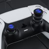 PlayRealm NO Falling Off Thumbstick Extender & Silicone Grip Cover 2 Sets for PS5 & PS4 Controller (Ghost Blue)