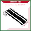 Motoforti Hood Stripe Pattern Sticker/Outer for Car/Durable / 2 Pcs Black Long-lasting