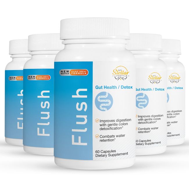 5 Pack Flush, helps digestion detox & combats water retention-60 Capsules x5