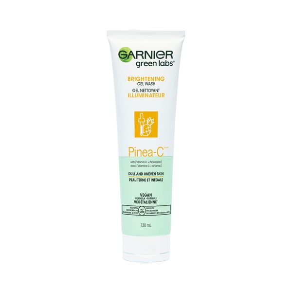 Garnier SkinActive Green Labs Brightening Gel Washable Cleanser with Vitamin C and for Dull and Uneven Skin 4.4 Packaging May Vary, Pinea-C, Pineapple, 13.2 Fl Oz