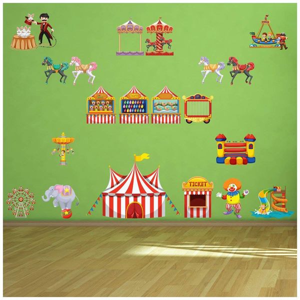 azutura Carousel Circus Wall Sticker Set available in 8 Sizes Digital