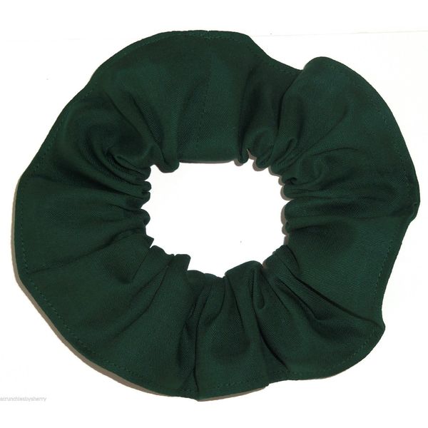 Hunter Green Cotton Fabric Hair Scrunchie Handmade by Scrunchies by Sherry