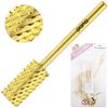 Professional Gold Large Barrel Nail Drill Bit Double Extra Coarse Grit 