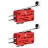 Heschen Micro Switch, V-156-1C25, 7.5A 250VAC, Ith 20A, SPDT, Long Roller Lever, 2 Pack