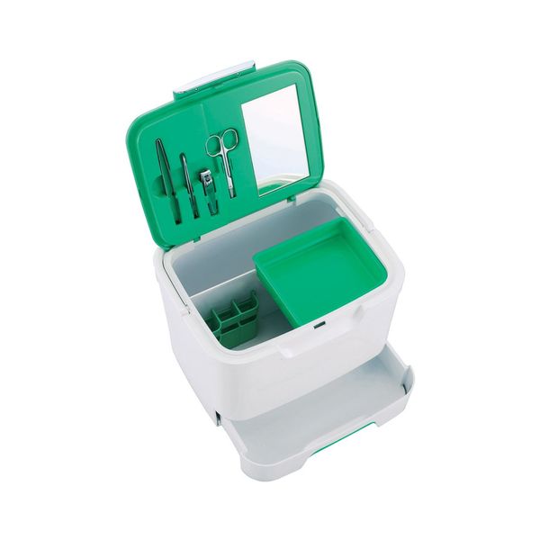 MI Creations AS-300 Storage First Aid Kit, Made in Japan, Large Capacity, Includes Mirror, Small Tray, First Aid Set Included