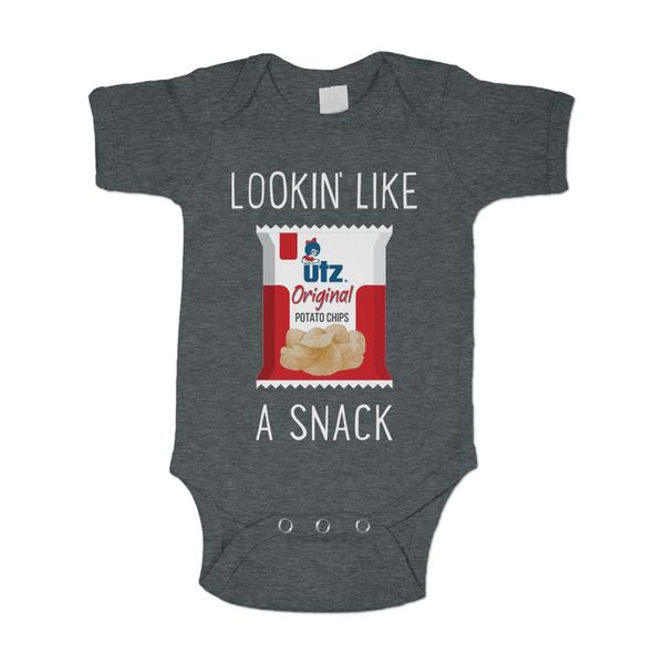 Utz Lookin' Like a Snack (Granite Heather) / Baby Onesie - 24 Months / Grey