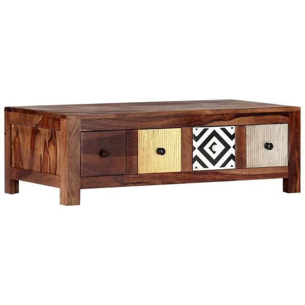 Coffee Table Sofa End Table Side Table Solid Wood Sheesham 35.4 Inch vidaXL