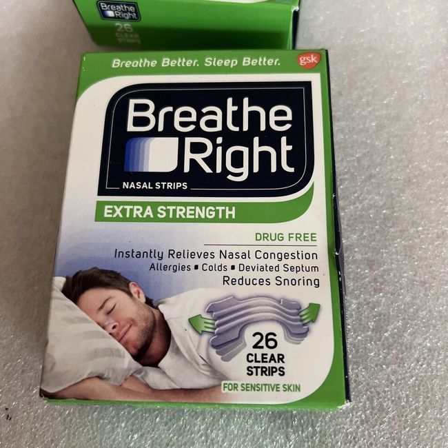 Breathe Right Nasal Strips to Stop Snoring, Drug-Free, Extra Clear, 26 count