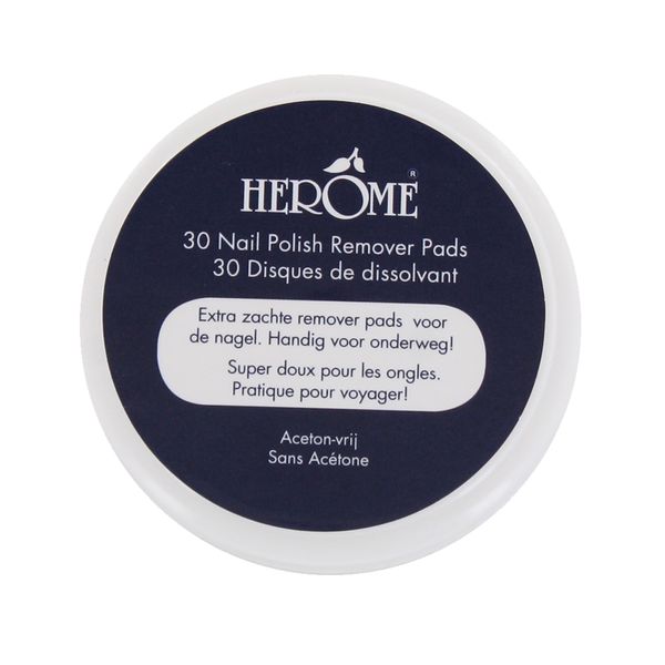 Herome Pflegender Nagellackentferner Pads - Nail Polish Remover Pads Acetonfrei, Mild und Pflegend, Reisegröße - 1 * 30 pads