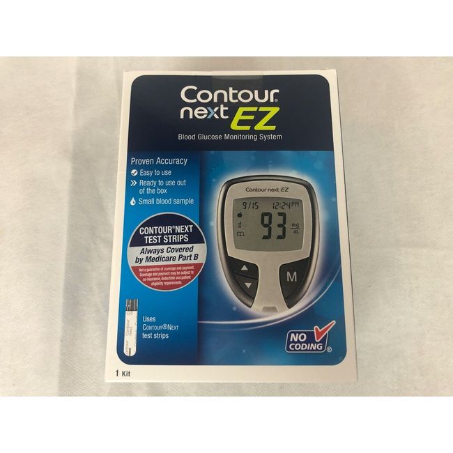 New Contour Next EZ Blood Glucose Monitoring System Kit Exp 12-1-23 Sealed Box