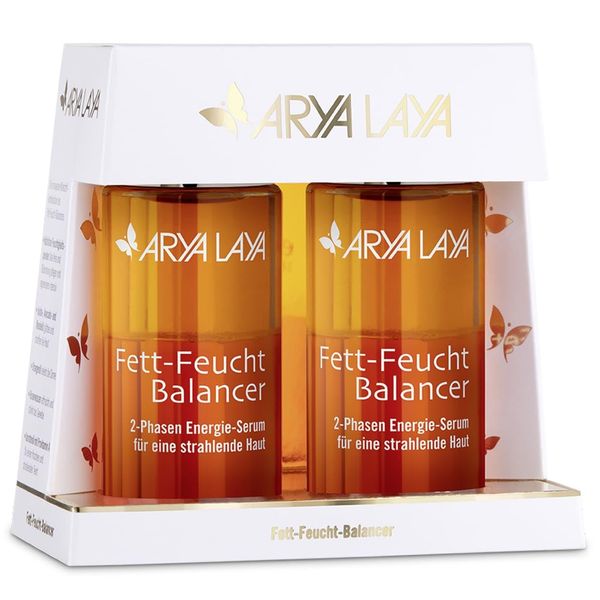 ARYA LAYA Fett-Feucht Balancer Klassiker, 2 x 50 ml – 2-Phasen Energie-Serum für viele Hauttypen, Ampullen Alternative, mindert erste Fältchen, belebend und reichhaltig