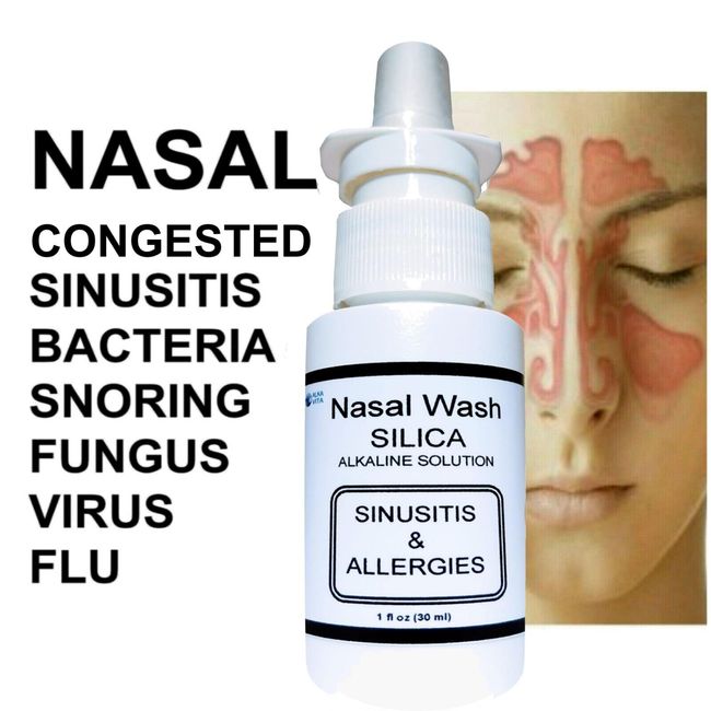 NASAL WASH ALKALINE SILICA Sinusitis Allergy Flu Fast Relief Certified ALKAVITA