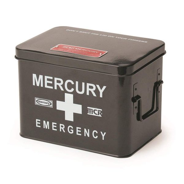 MERCURY First Aid Kit, Emergency Box, Small Storage Box, Black, Black